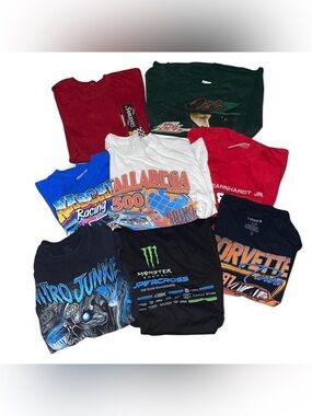 Lot of 8 Nascar and Racing Tees Bundle Various Sizes S-XXL